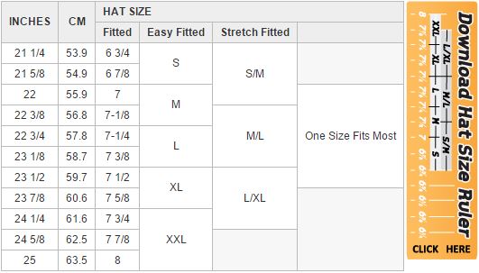 Fuel Moto Baseball Cap Fitment Chart