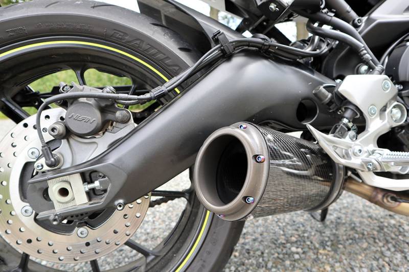 Fuel Moto FZ-09 E-Series Slip-On Kit with Billet End Cap