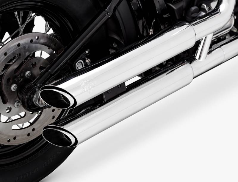 Exhaust Fat Boy Vance & Hines Black Twin Slash 3Inch Slipons for 2018