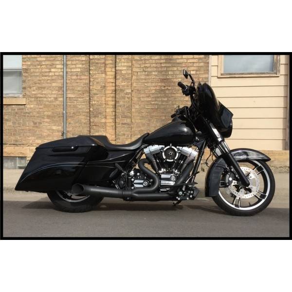 D&D Stubby Cat Black Exhaust System 09-16 FLH
