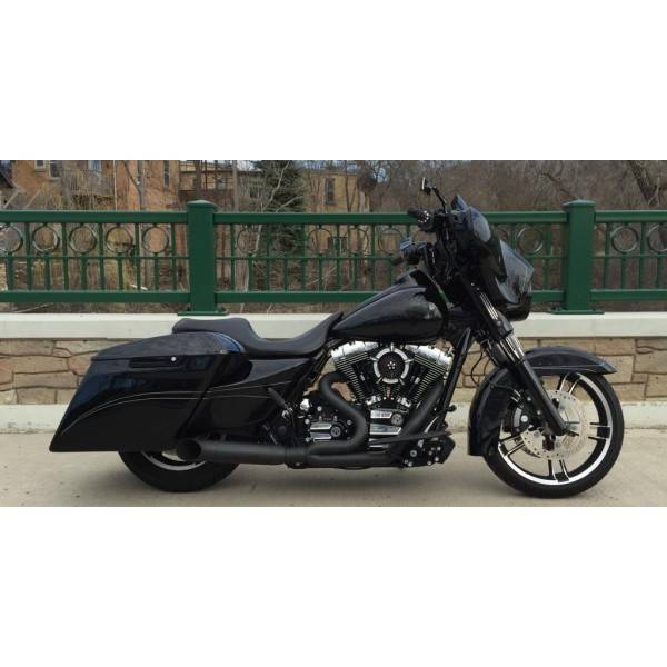 D&D Stubby Cat Black Exhaust System 09-16 FLH