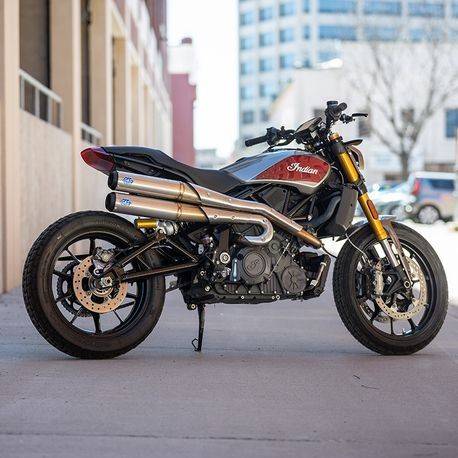 S S Cycle 2 Into 2 Grand National High Mount Exhaust Indian Ftr 1200