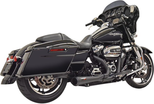 FLH Black Bassani System Short 2-into-1 Xhaust M8 Megaphone