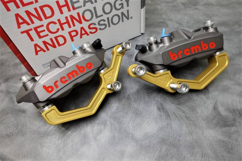 boca Aparte Burlas Brembo M4 Monobloc Radial Caliper Titanium conversion kit Harley Touring &  M8 Softail