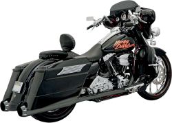 Bassani Xhaust - Bassani Xhaust +P Bagger Stepped True-Duals Systems With Power Curve - EXHAUST +P B1 95-14FL BK