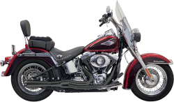 Bassani Xhaust - Bassani Xhaust Road Rage II Mega Power 2 Into 1 Short Exhaust - Black - 1986-2017 Softail