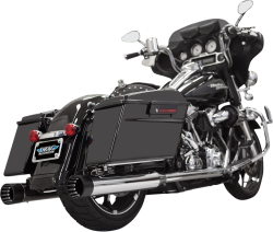 Bassani Xhaust - Bassani Xhaust 4 Inch DNT Straight Can Slip-On Muffler - Chrome/Black - Twin Cam Touring