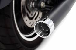 Rinehart - Rinehart - Twin Cam Softail 2-into-1 System Black with Chrome End Cap