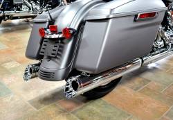 Jackpot - Jackpot Hi Roller Slip On Mufflers - Chrome with Chrome Slash End Caps Twin Cam