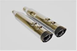 Jackpot - Jackpot Hi Roller Slip On Mufflers - Chrome with Black Slash End Caps Milwaukee-8