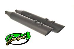 Jackpot - Jackpot 4" Street Outlaw Slash Down Black Slip On Mufflers