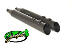 Jackpot - Jackpot 4" Street Outlaw Slash Up Black Slip On Mufflers