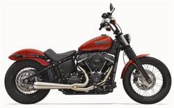 Bassani Xhaust - Bassani Xhaust Road Rage 2 Into 1 Exhaust - Stainless - M8 Softail Street Bob Low Rider Slim Fat Bob
