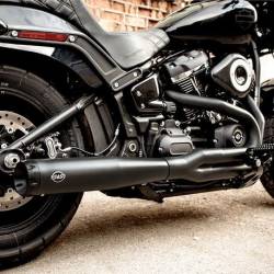 S&S Cycle - S&S Cycle Superstreet 2 Into 1 Black Exhaust System M8 Softail