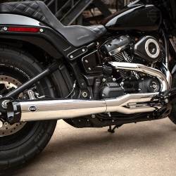 S&S Cycle - S&S Cycle Superstreet 2 Into 1 Chrome Street Legal Exhaust M8 Softail