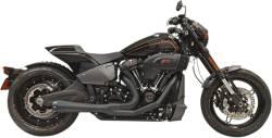 Bassani Xhaust - Bassani Xhaust Road Rage 2 Into 1 Exhaust - Black - M8 Softail Breakout Fat Boy FXDR