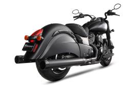 Rinehart - Rinehart 4" Slip-On Black Exhaust for Indian Touring Soft Bag