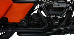 Khrome Werks - Khrome Werks Aggressor 2 Into 2 Crossover Header - Black with Heat Shields - Milwaukee-8