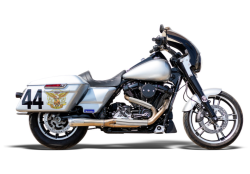 Bassani Xhaust Competition 2 Race Exhaust - Chrome - M8 Touring with Mid Controls