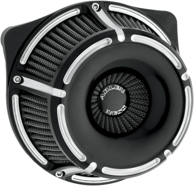 Arlen Ness - Arlen Ness Inverted Air Cleaner - Slot Track Black - Twin Cam FBW