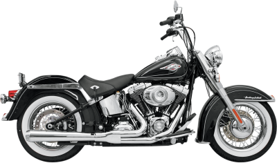 Bassani Xhaust - Bassani Xhaust Road Rage 2 Into 1 Long Exhaust - Chrome/Black - Twin Cam Softail