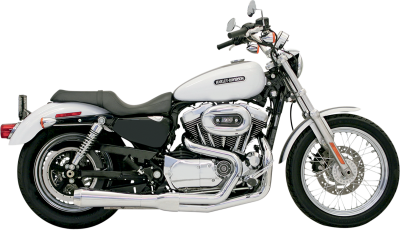 Bassani Xhaust - Bassani Xhaust Road Rage 2 Into 1 Short Megaphone Exhaust - Chrome - 2004-2013 Sportster