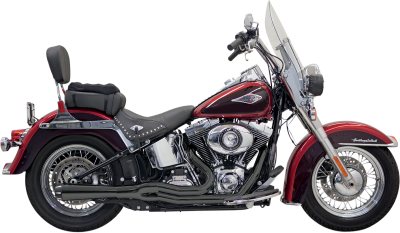 Bassani Xhaust - Bassani Xhaust Road Rage II Mega Power 2 Into 1 Short Exhaust - Black - 1986-2017 Softail