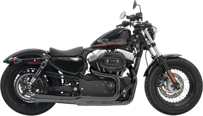 Bassani Xhaust - Bassani Xhaust Road Rage II Mega Power 2 Into 1 Short Exhaust - Black - 2004-2013 Sportster