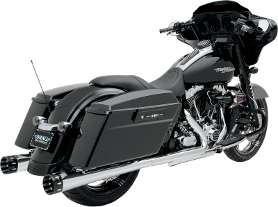 Bassani Xhaust - Bassani Xhaust 4 Inch Performance Baffle Megaphone Slip-On Mufflers - Chrome - Twin Cam Touring
