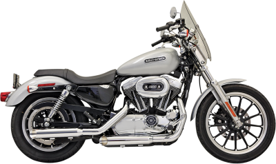 Bassani Xhaust - Bassani Xhaust 3 Inch Firepower Series Slash-Cut Slip-On Mufflers - Chrome - Sportster
