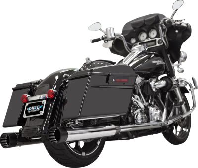 Bassani Xhaust - Bassani Xhaust 4 Inch DNT Straight Can Slip-On Muffler - Chrome/Black - Twin Cam Touring