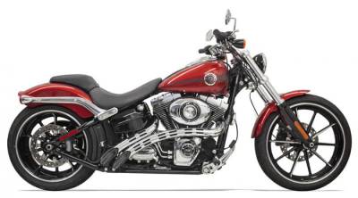 Bassani Xhaust - Bassani Xhaust Radial Sweeper Slotted Exhaust - Chrome/Black - Softail Dyna Glide Breakout Rocker