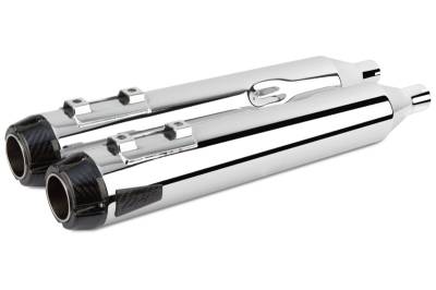 Two Brothers - Two Brothers Comp-S Chrome with Carbon Fiber End Cap Slip-On Mufflers