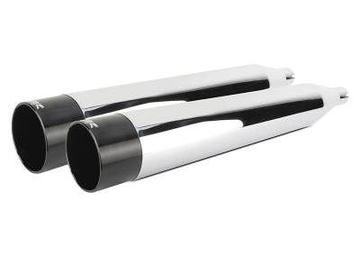 Two Brothers - Two Brothers Comp-S Chrome with Black Aluminum End Cap Slip-On Mufflers
