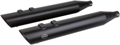 S&S Cycle - S&S Cycle 4" Slash Cut M8 Black Slip On Mufflers