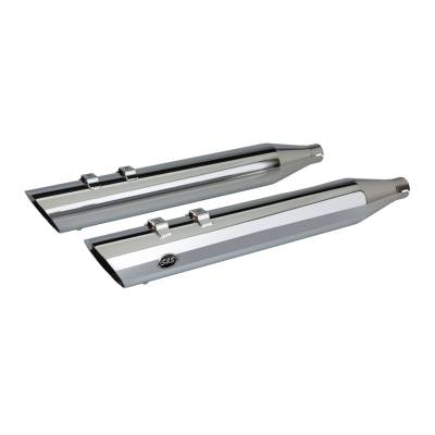 S&S Cycle - S&S Cycle 4" Slash Cut Chrome Slip On Mufflers