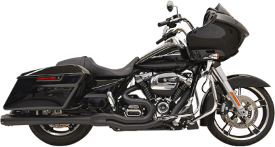 Bassani Xhaust - Bassani Xhaust 4 Inch Road Rage B4 2 Into 1 Megaphone Exhaust - Black - M8 Touring