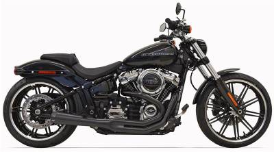 Bassani Xhaust - Bassani Xhaust Road Rage B4 2 Into 1 Megaphone Exhaust - Black - Softail Breakout Fat Boy FXDR