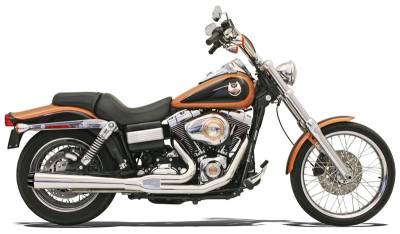 Bassani Xhaust - Bassani Xhaust Road Rage 2 Into 1 Long Megaphone Exhaust - Chrome/Black - 1991-2005 Dyna