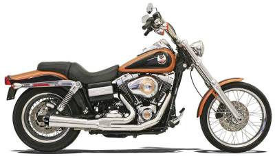 Bassani Xhaust - Bassani Xhaust Road Rage 2 Into 1 Short Megaphone Exhaust - Chrome/Black - 1991-2005 Dyna