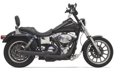 Bassani Xhaust - Bassani Xhaust Road Rage 2 Into 1 Short Megaphone Exhaust - Black - 1991-2005 Dyna