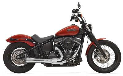 Bassani Xhaust - Bassani Xhaust Road Rage 2 Into 1 Exhaust - Chrome - Softail Low Rider S Fat Bob Slim Street Bob