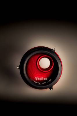 OTB Prototypes - OTB - Voodoo Air Cleaner Kit (Red w/ Chrome Window Bezel) for Indian Touring models with 111" Engines