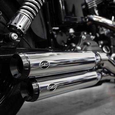 S&S Cycle - S&S Cycle 4" Grand National Chrome Slip On Mufflers