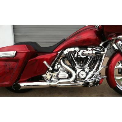 D&D Stubby Cat Chrome Exhaust System 09-16 FLH