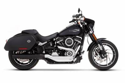 Rinehart - Rinehart 4” Slip-On Exhaust for Harley Softail Sport Glide Black with Black End Caps