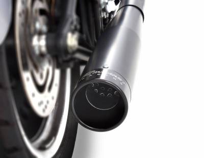 Rinehart - Rinehart - Twin Cam Softail 2-into-1 System Black with Black End Cap