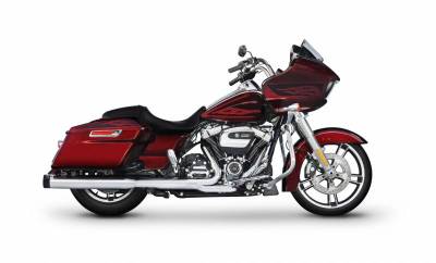 Rinehart - Rinehart - Touring 4" Slip-On Mufflers Chrome With Black End Caps