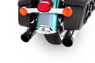 Rinehart - Rinehart - Touring True Dual Chrome with Black End Caps (3.5" Mufflers)