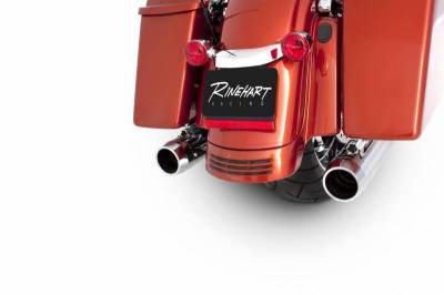 Rinehart - Rinehart 1995-2009 3.5" Slip-On Exhaust For Harley Touring Chrome with Chrome Merge End Caps